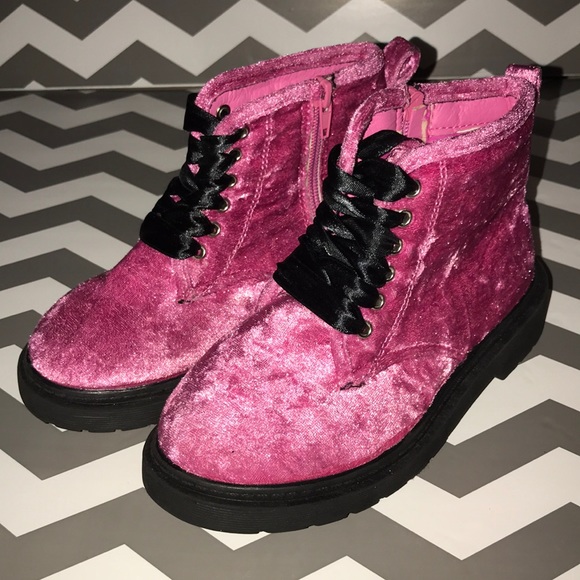 crushed velvet combat boots! - Picture 3 of 11